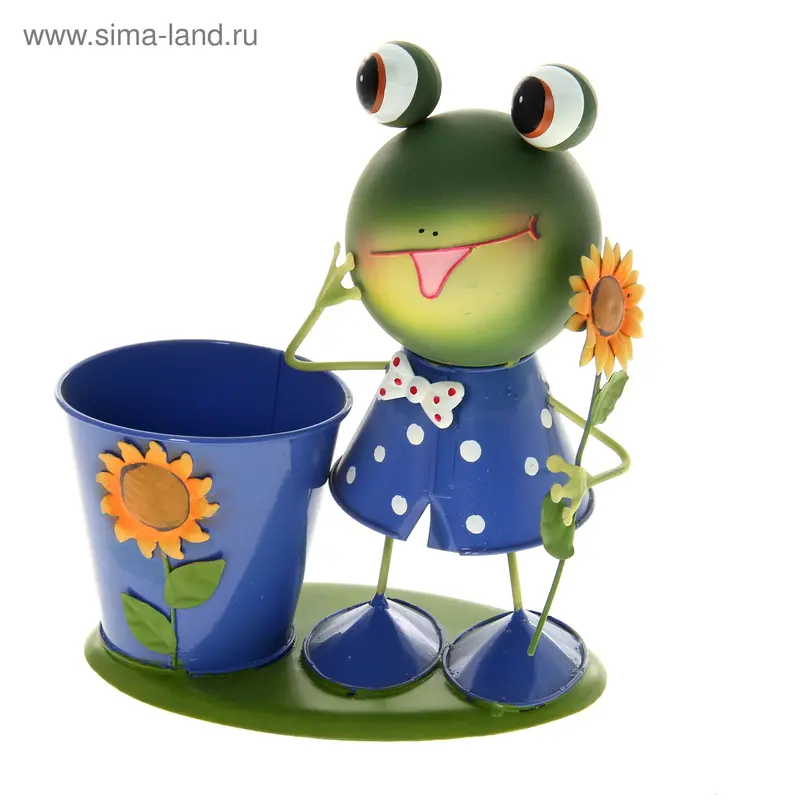 Фигура садовая "Лягушонок в костюме", 20*13*29 см, микс цвета