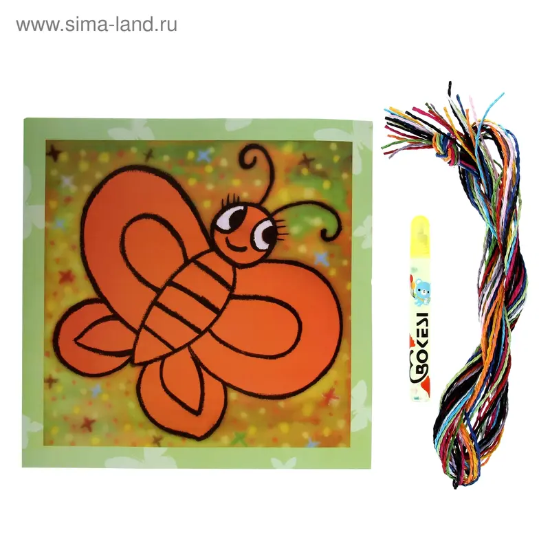 Аппликация "Бабочка" из бумажных нитей