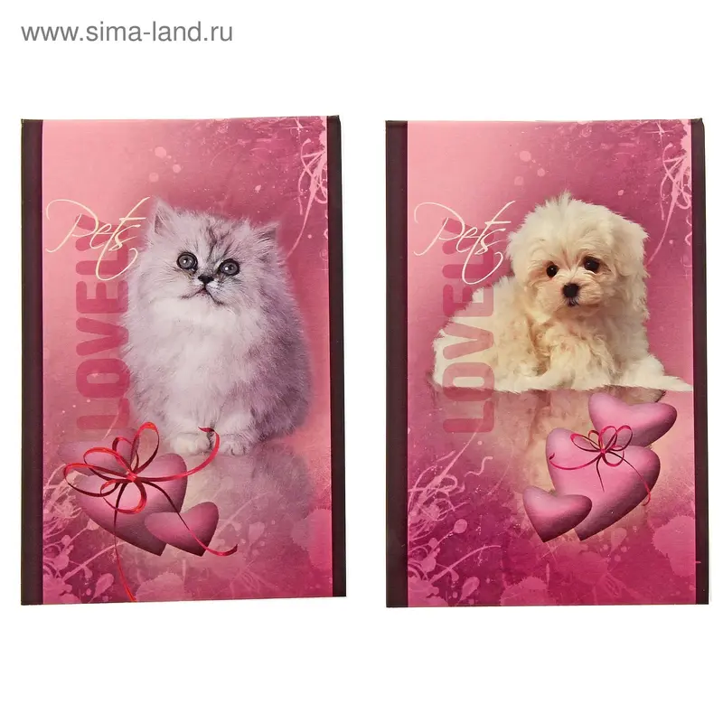 Блокнот А6, 48 листов на скрепке My lovely pets, МИКС