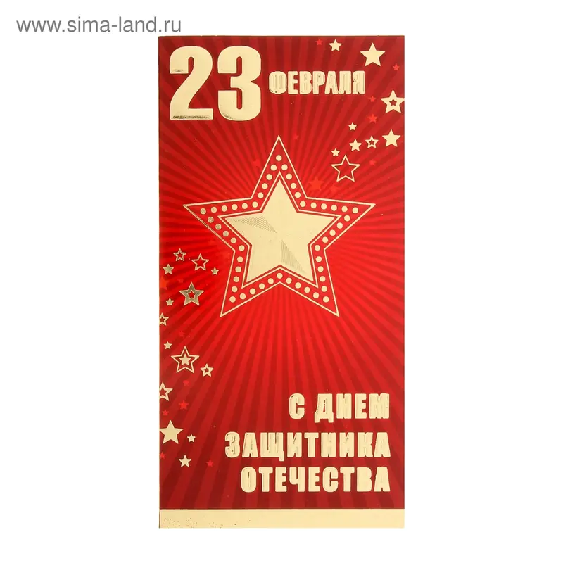 Открытка "23 Февраля" звезда, евро