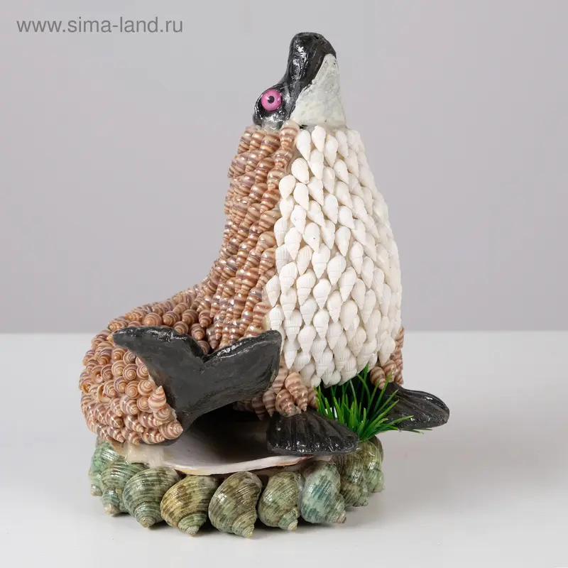 Сувенир из ракушек "Морской котик" 14 х 15 х 18 см