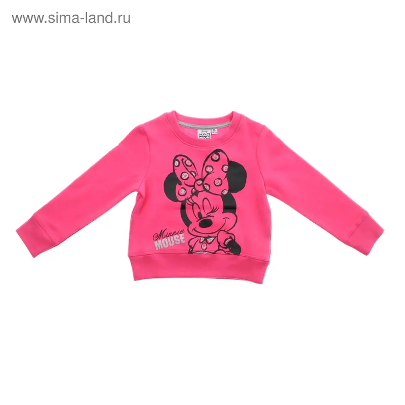Толстовка с длин.рукавом для девочки, "Disney Minnie",фуксия, рост 104, 4 года