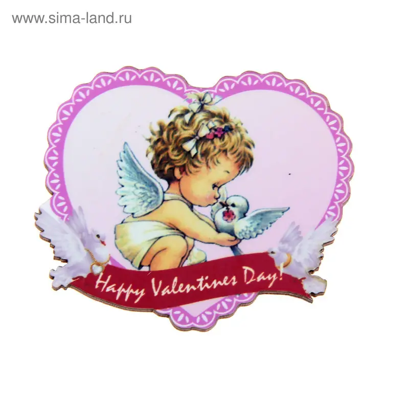 Магнит "Happy Valentines Day" ангелочек
