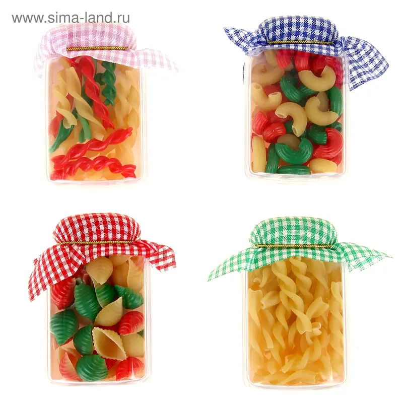 Магнит пластик "Банка с макаронами" 7,5х4,5х2,5 см МИКС
