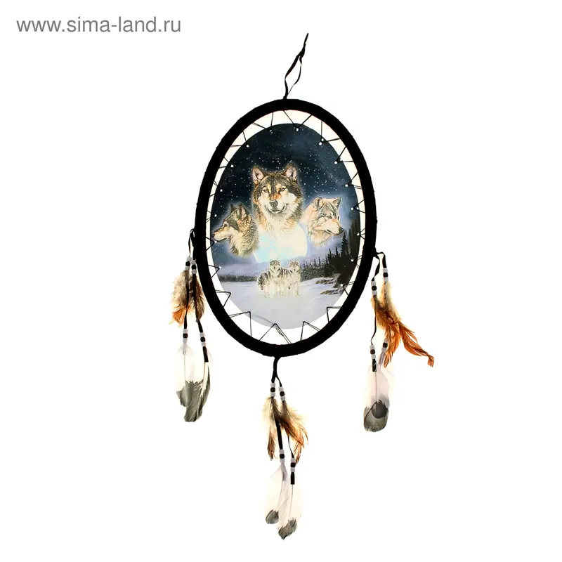Ловец снов 1 "Три волка" овал 38 x 26 см