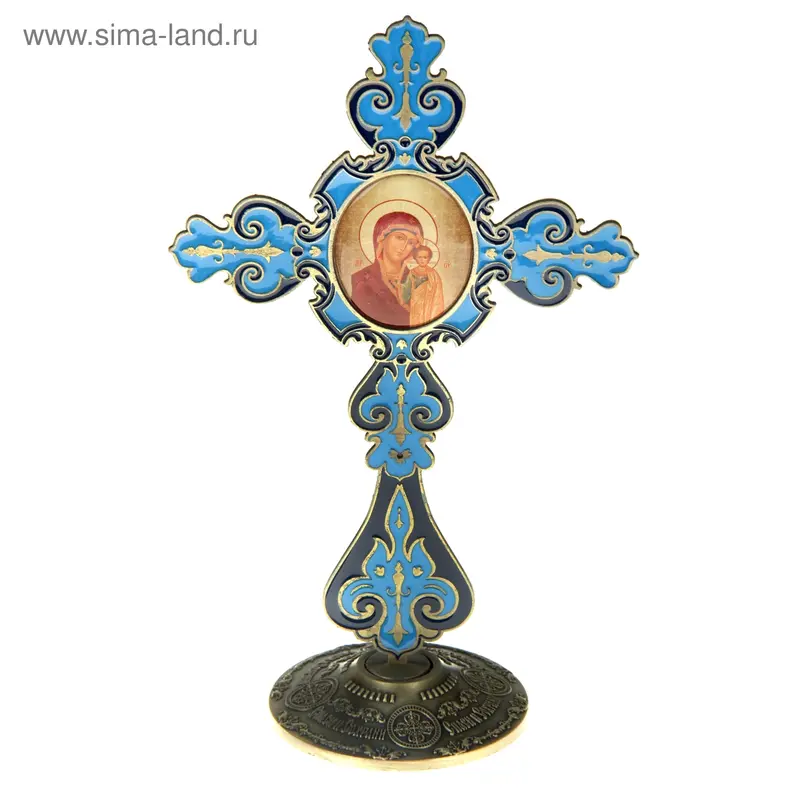 Крест на подставке с иконой "Икона Казанской Божьей Матери"