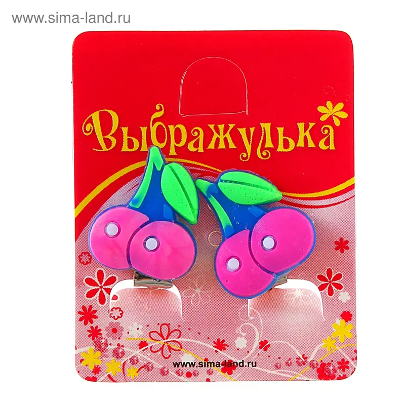 Серьги-клипсы детские "Выбражулька" вишенки, цвет МИКС