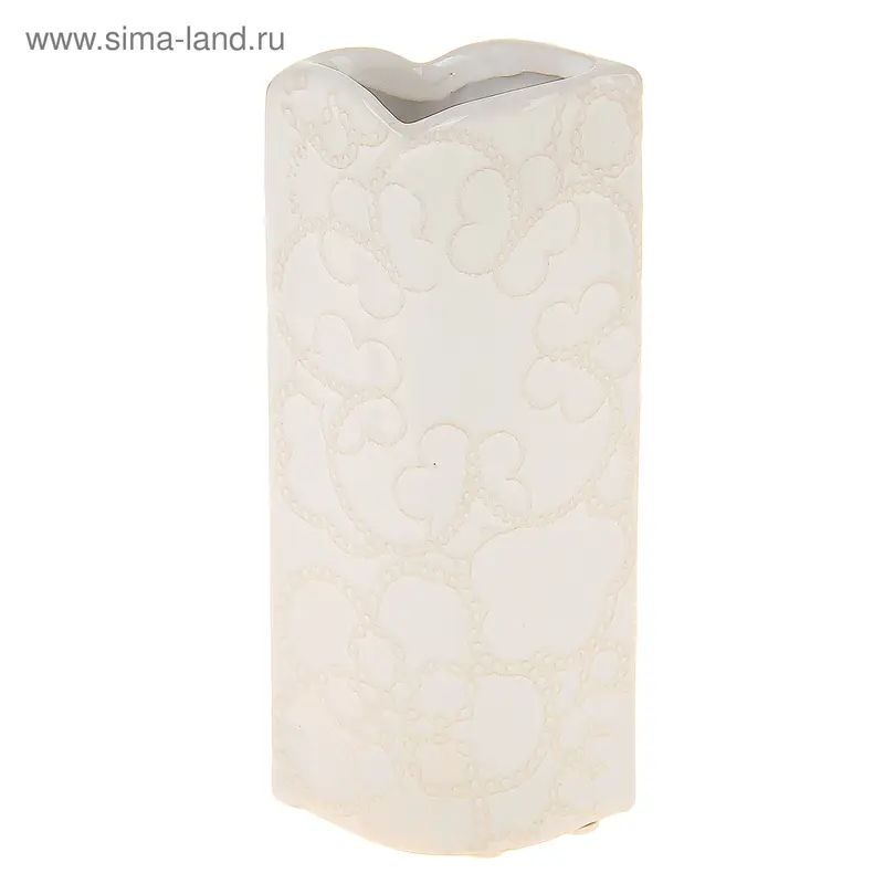 ваза керамика кремовая кружева 18*8*5 см