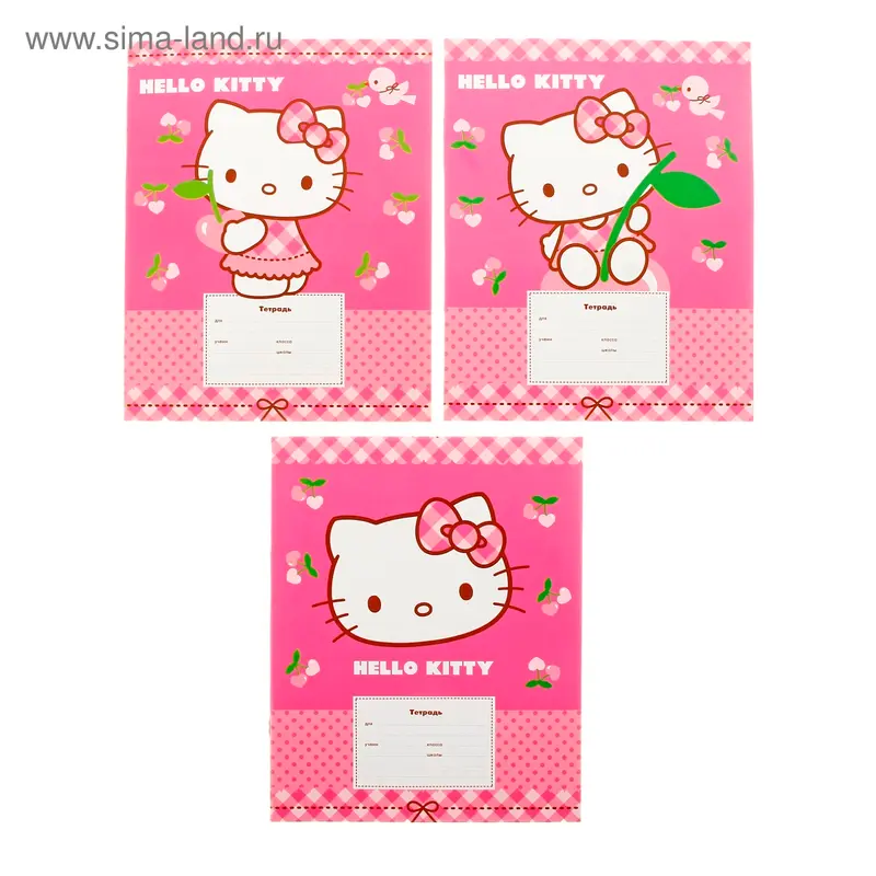Тетрадь 18 листов линейка Hello Kitty, МИКС