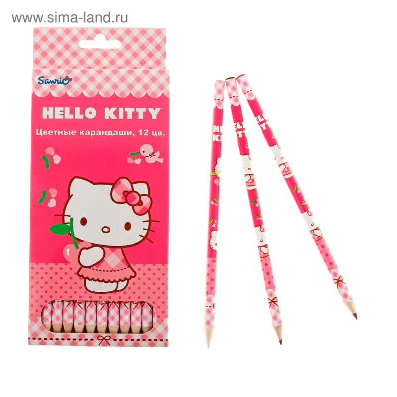 Карандаши 12 цветов Hello Kitty