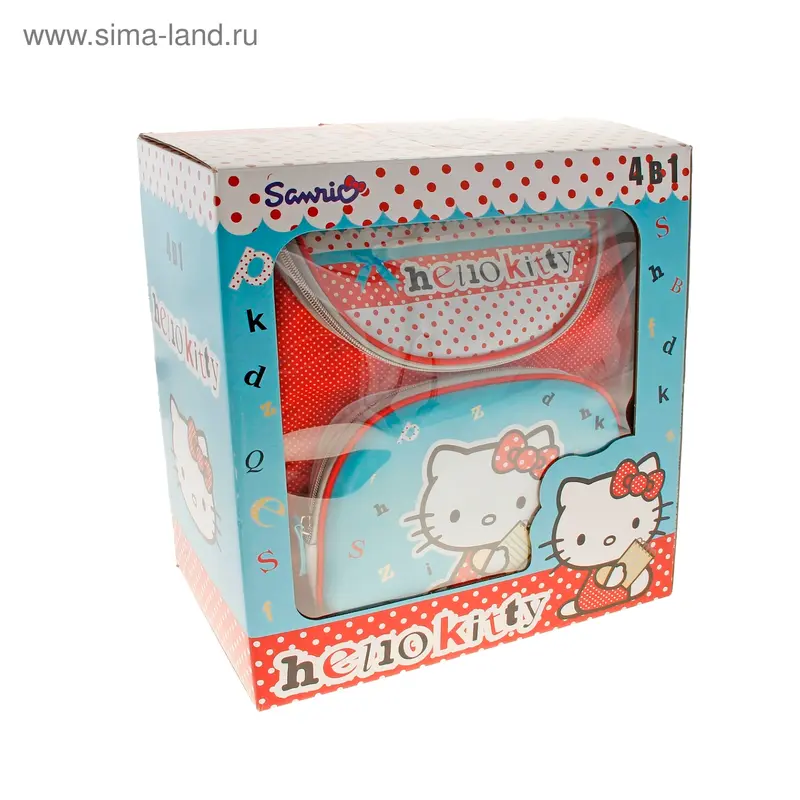 Ранец стандарт Hello Kitty набор: мешок для обуви, пенал, фартук для труда
