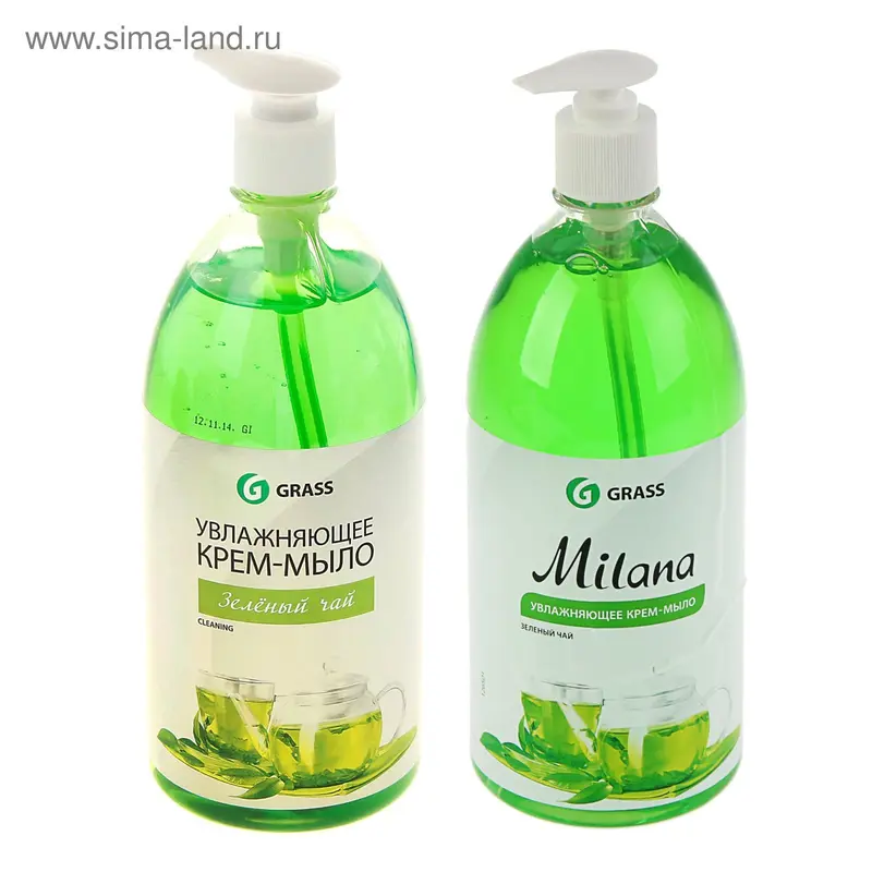 Жидкое мыло Milana зеленый чай с дозатором 1л