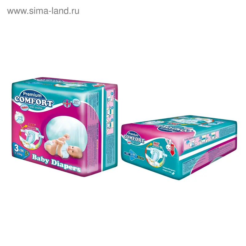Подгузники «Amma» Premium Comfort, (5-10 кг), 22 шт