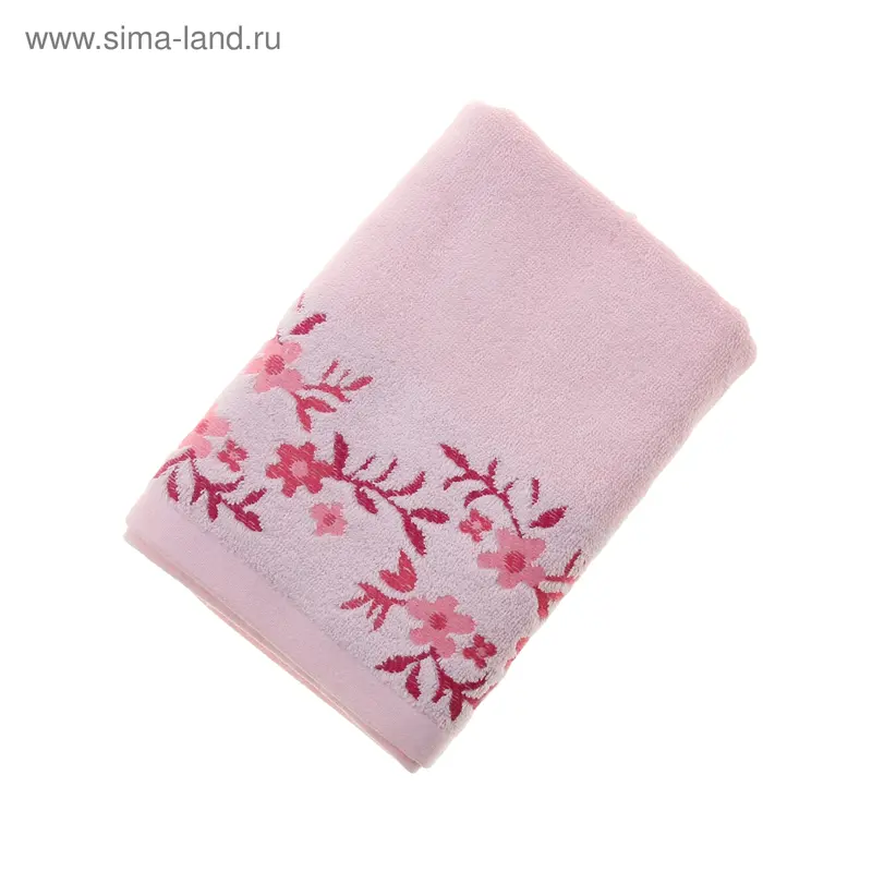 Полотенце махровое "Этель Флауэр", 50х100 см, цв. пинк, 450 гр/м2