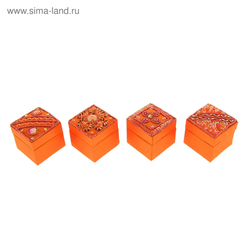 Шкатулка вышивка биссером набор из 4-х