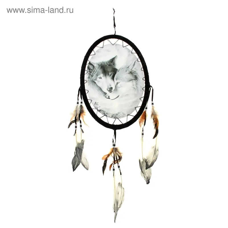 Ловец снов YX52 "Волки - любовь" овал 38 x 26 см