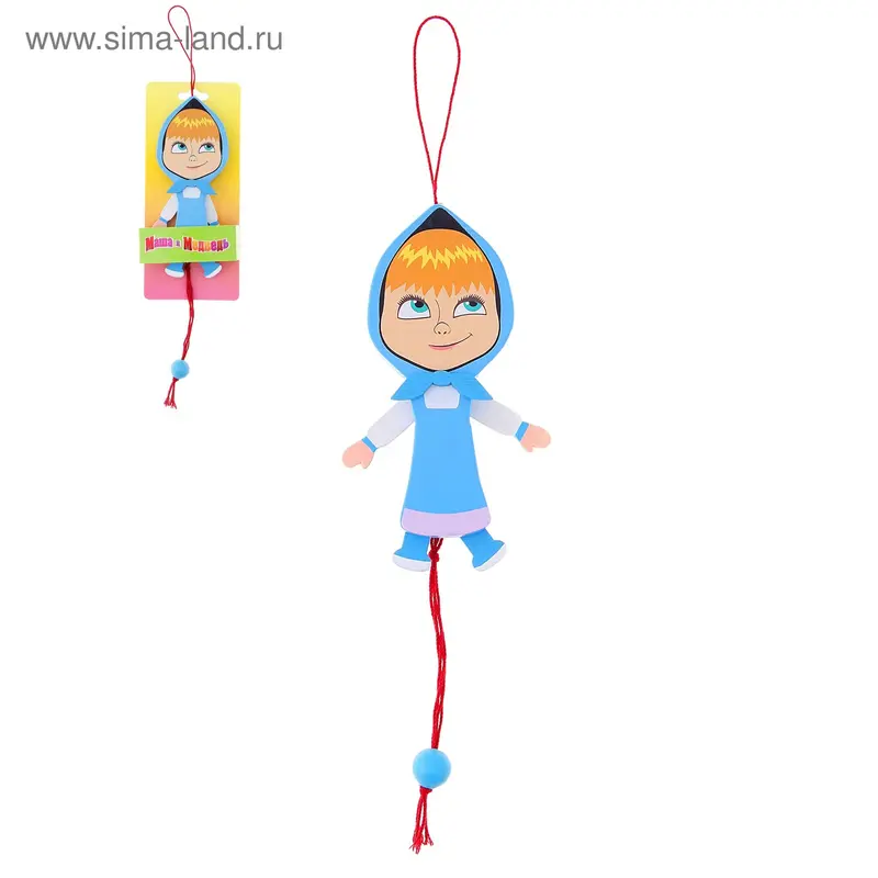 Деревянная игрушка "Маша дергунчик (голубая Х)"