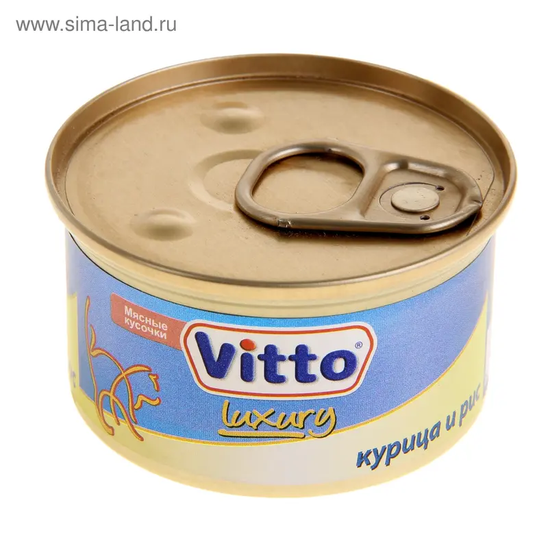 Влажный корм VITTO CAT PREMIUM курица/рис, волокна, 85 г