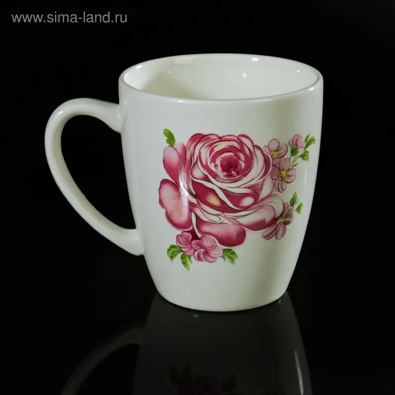 Кружка, d=8,2 см, h=9 см «Розовые розы», 260 мл