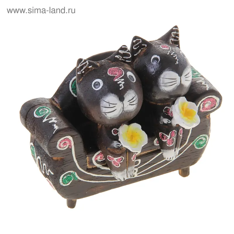 Сувенир дерево "Котята на диване" 12х6х9 см