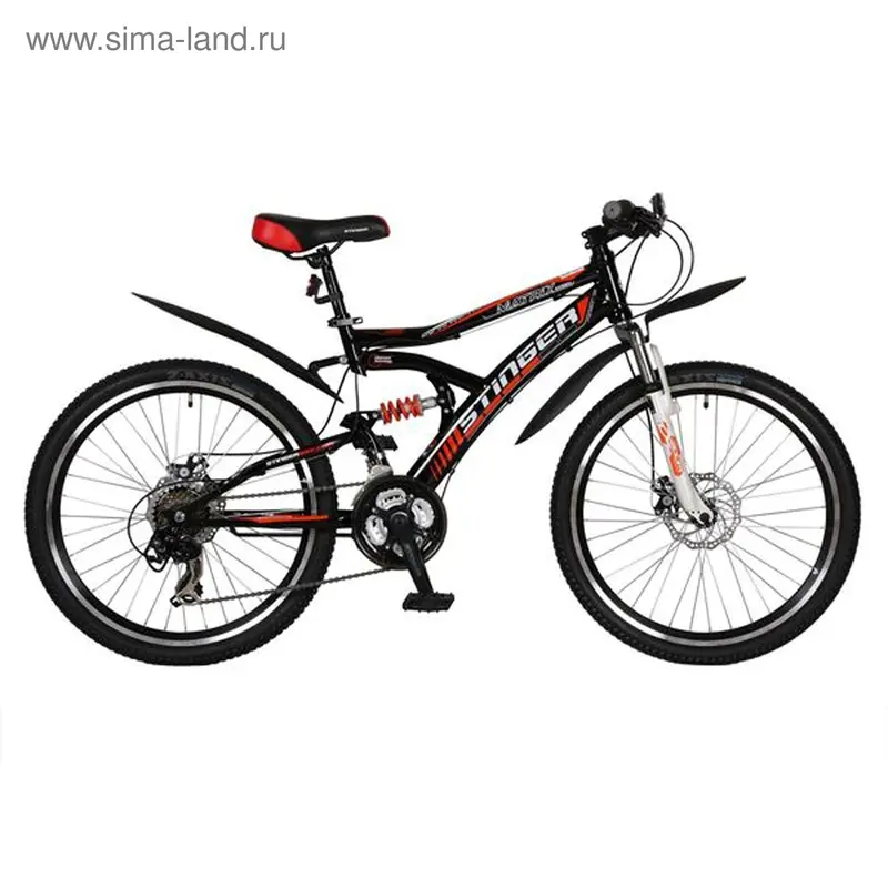Велосипед 24" Stinger Matrix, 2015, цвет черно-красный, размер 14"