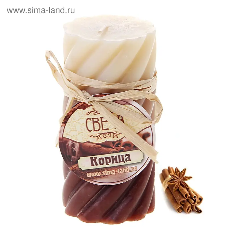 Свеча восковая "Волна", аромат корица