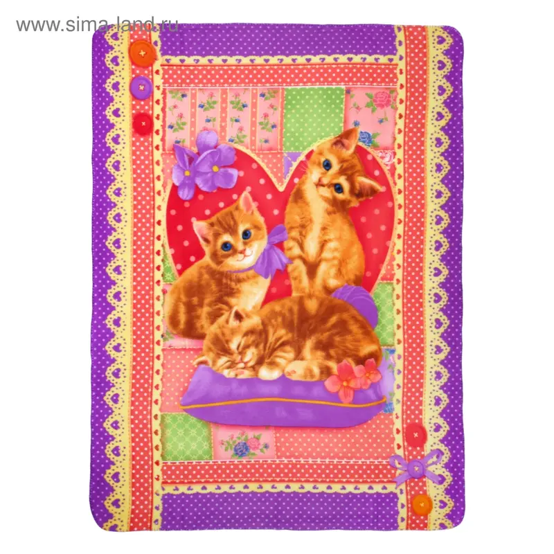 Плед "Collorista" Кошки 130х170 см, 100% п/э флис, 180 гр/м2