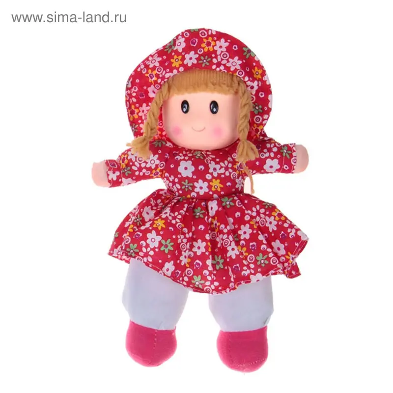 Мягкая игрушка кукла в в шляпке и платьишке, МИКС