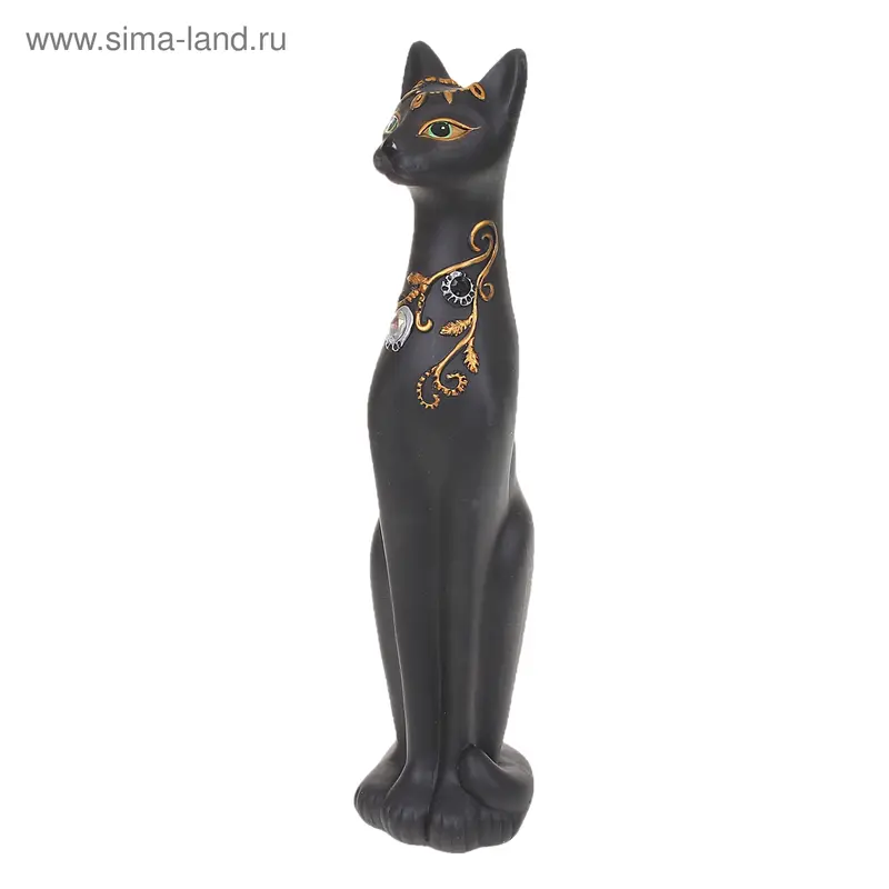 Фигура "Кошка Египетская"- черн.камни 8х8х45см