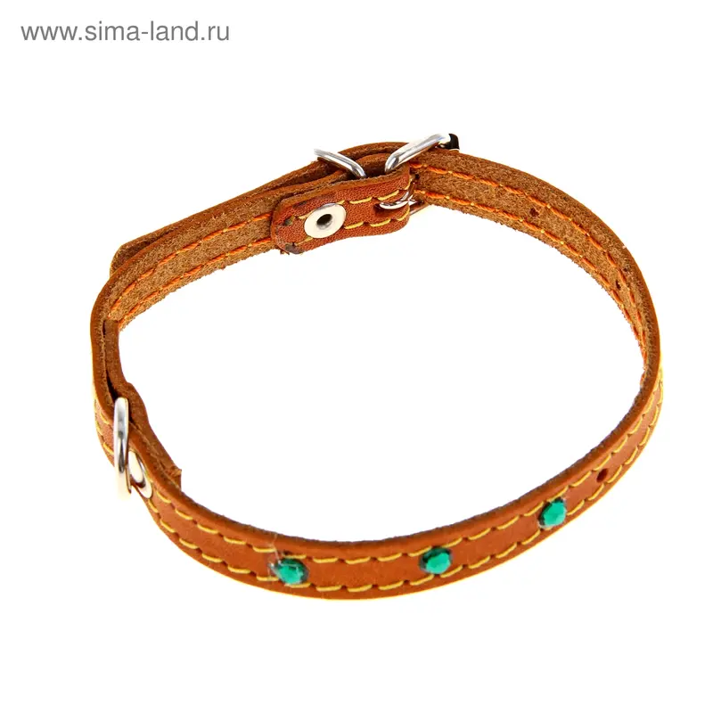 Ошейник 1-слойный, стразы, 12 мм микс цветов