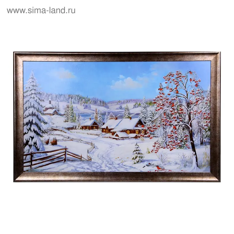 Картина Зимняя деревня 60*100 см