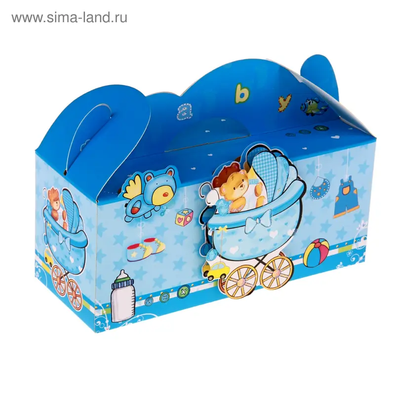 Коробка сборная "Мишка", цвет голубой