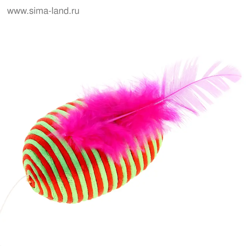 Игрушка "Спираль" с пером, 4 см, микс цветов