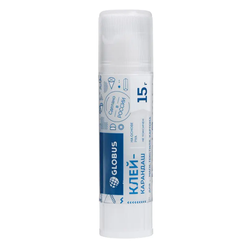 Клeй-карандаш PVA «Школьный» GLOBUS, 15 г