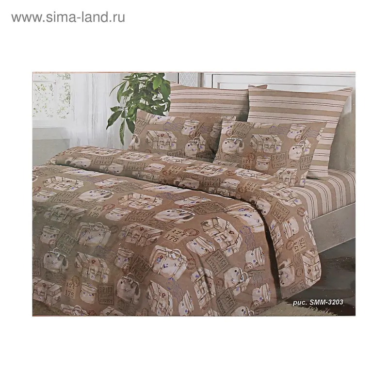 Постельное белье евро Виола рис.SММ 3203 200*220см, 220*240см, 70*70см 2шт