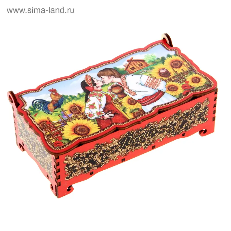 Шкатулка - купюрница цветная Палех