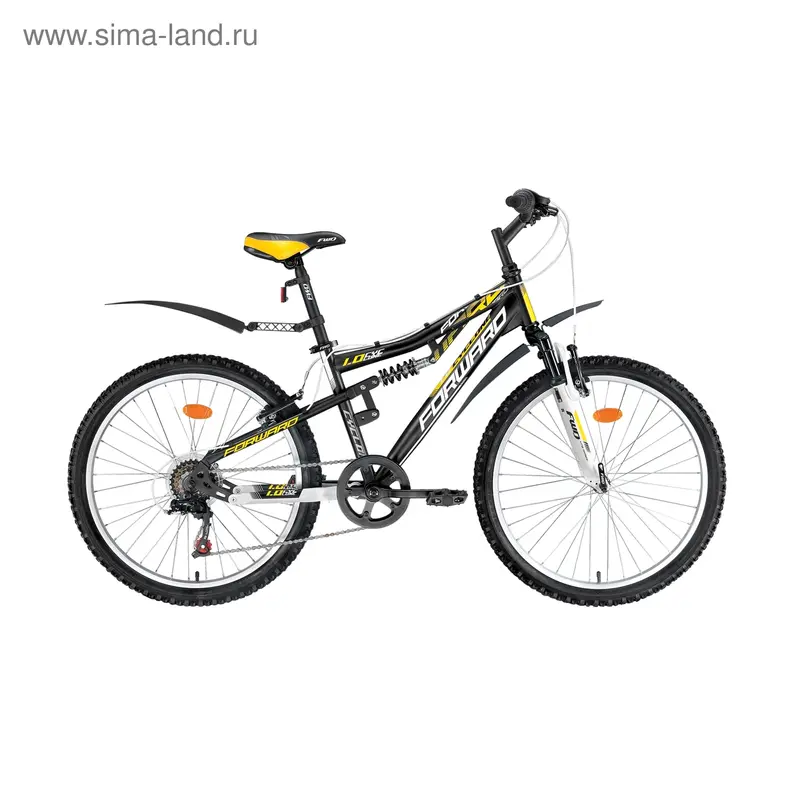 Велосипед 24" Forward Cyclone 1.0, 2015, цвет чёрный/белый мат., размер 14,5"