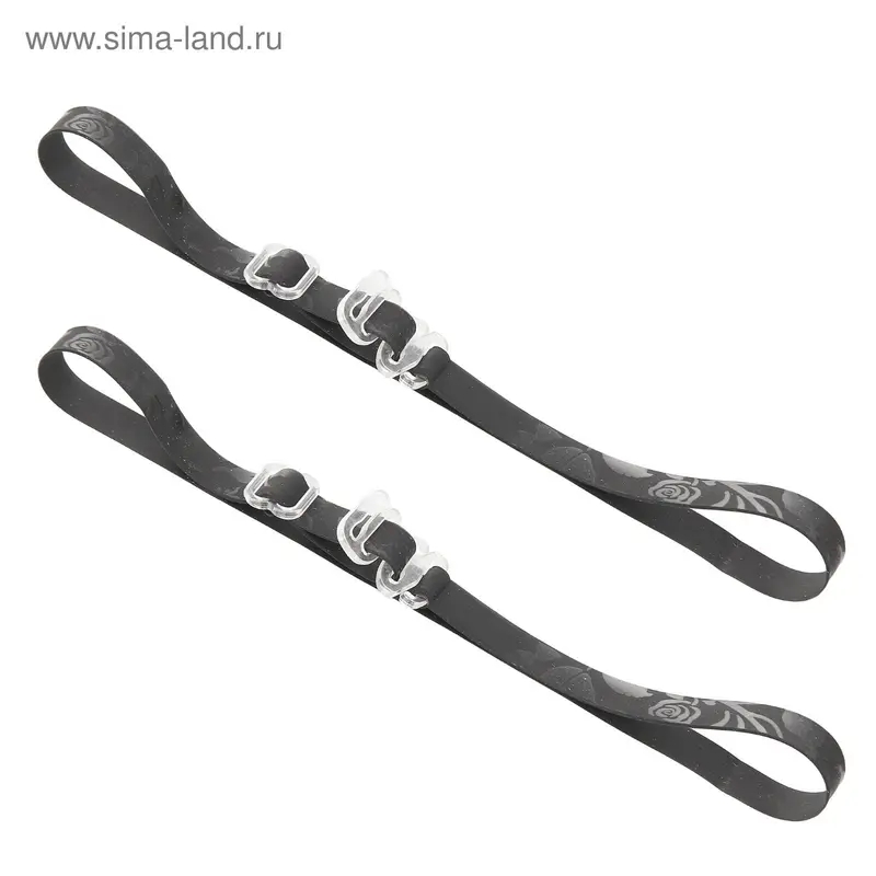 Бретельки силиконовые "Розы", 1см, 2 шт, цвет чёрный