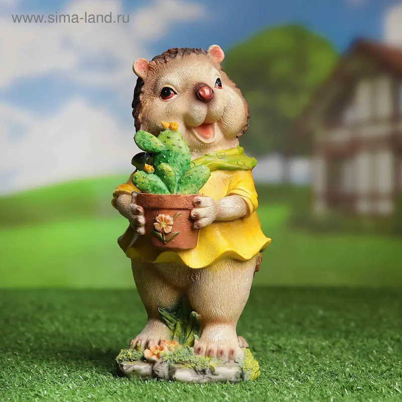Фигура садовая "Ежик с кактусом", 22,5 см
