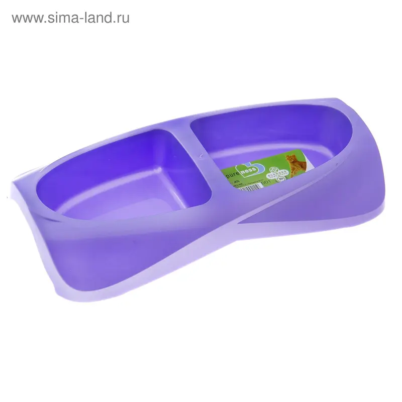 Миска двойная из пластика "Эко-люкс", 470 мл