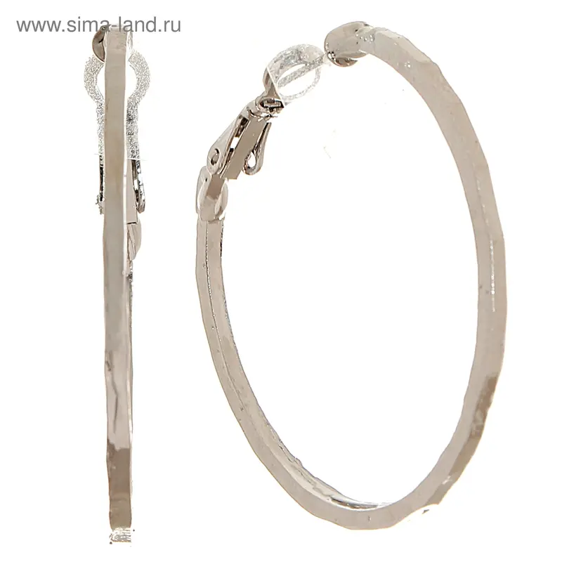Серьги-кольца «Ребристые», d=3,5, цвет серебро