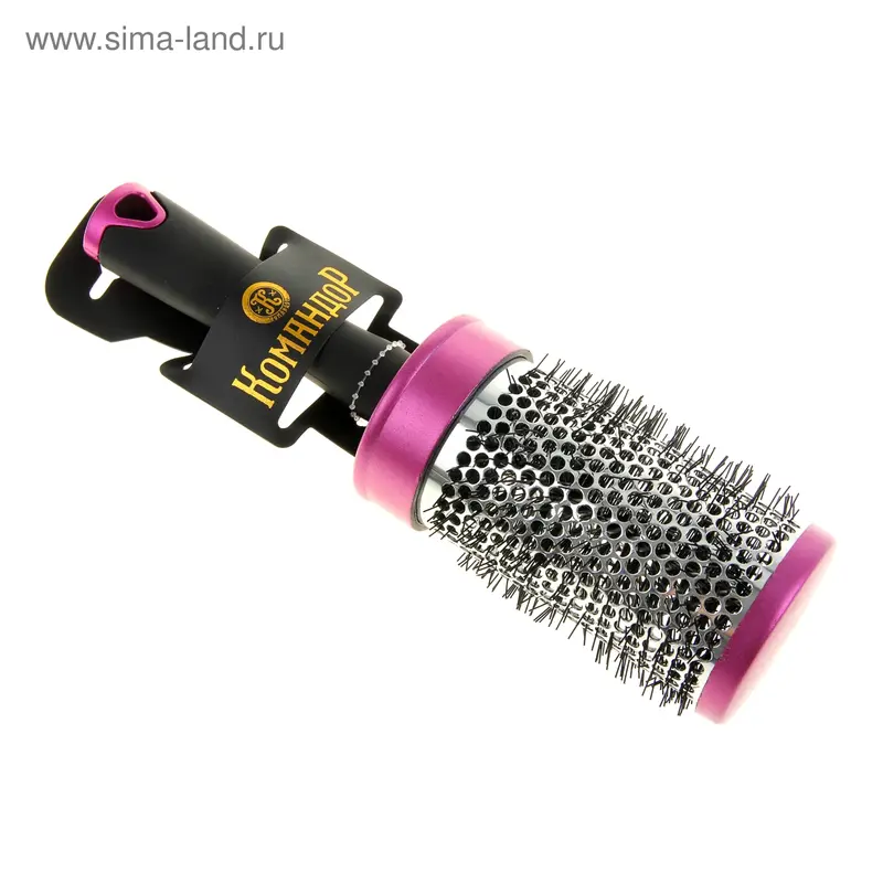 Брашинг с прорезиненной ручкой, d=5/7см, цвет малиновый
