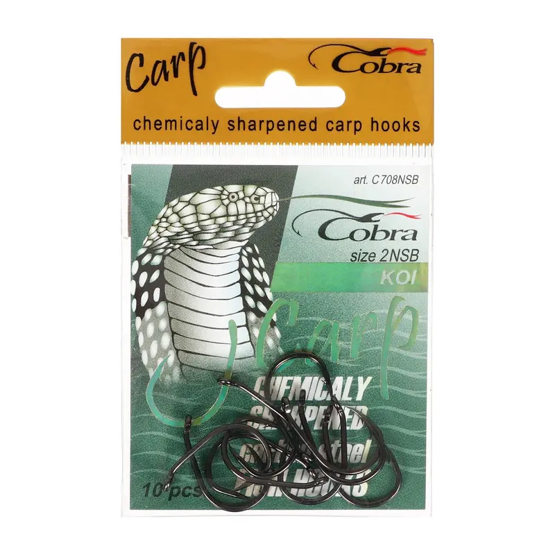 Крючки Cobra CARP KOI, серия 708, цвет NSB, №2, 10 шт