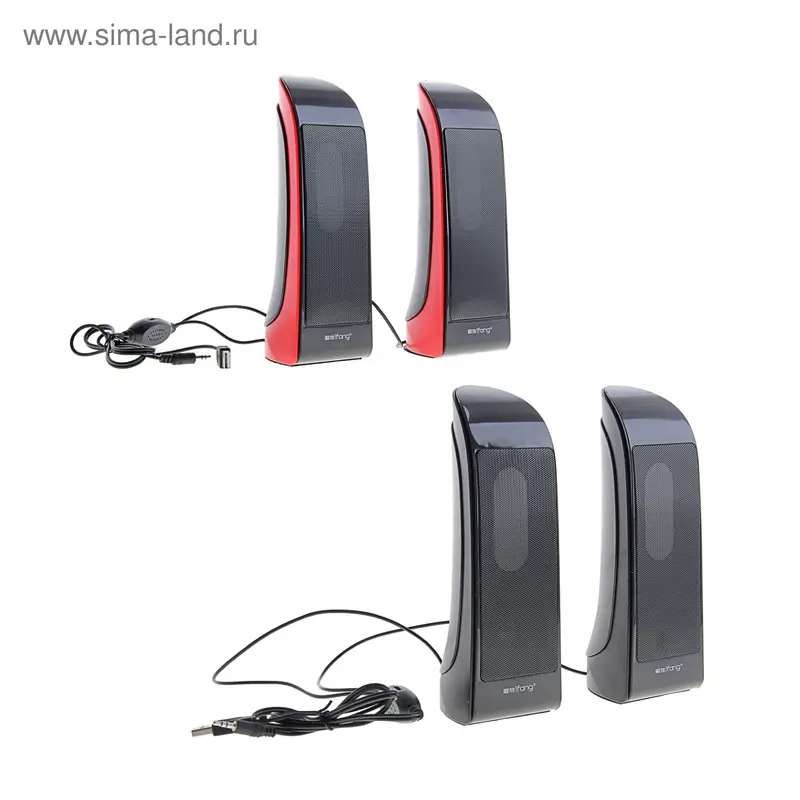 Акустическая система 2.0 "Стиль", USB для ПК/разъем 3.5, МИКС