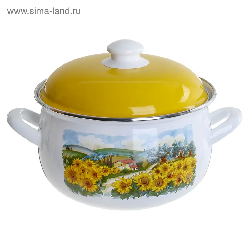 Кастрюля эмалированная 2,1 л "Кубань", крышка