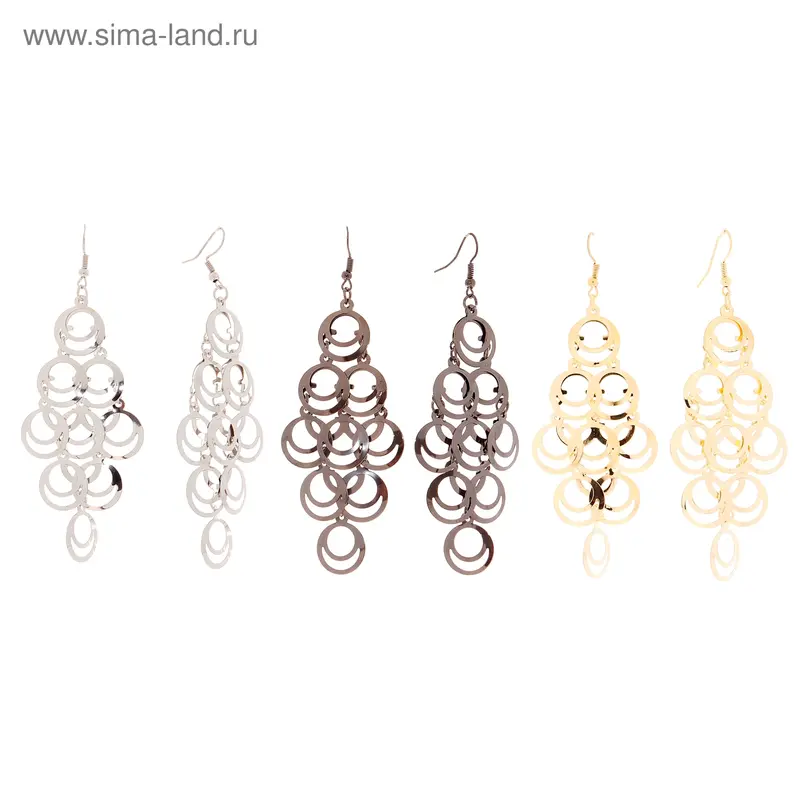 Серьги висячие «Шелест» капельки, каскад, цвет МИКС