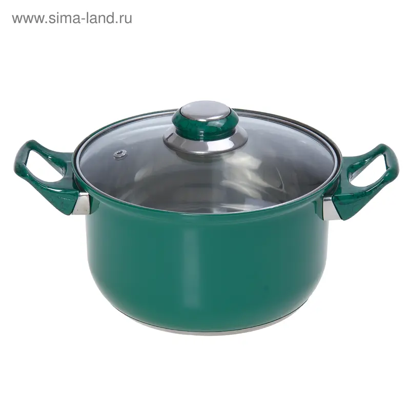 Кастрюля с крышкой Доляна «Элит» 1,5 л, d=17,5 см, цвет зелёный