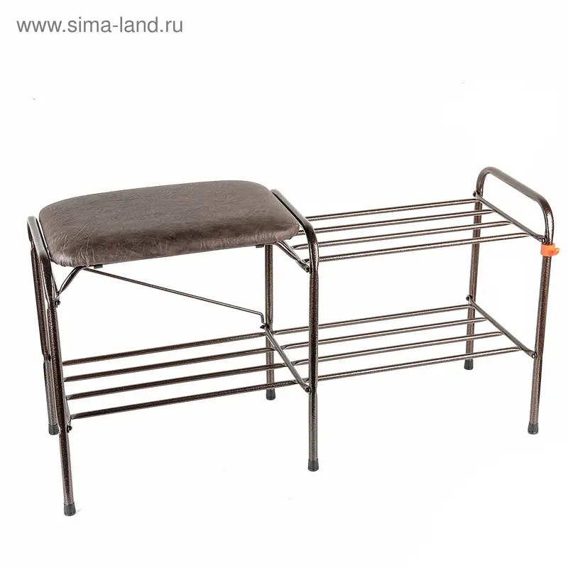 Подставка для обуви с сиденьем 2 яруса 89×30×45 см, цвет медный антик