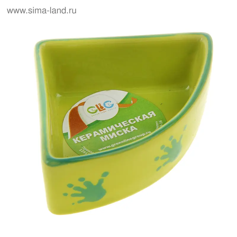 Миска угловая, керамическая, фисташковая