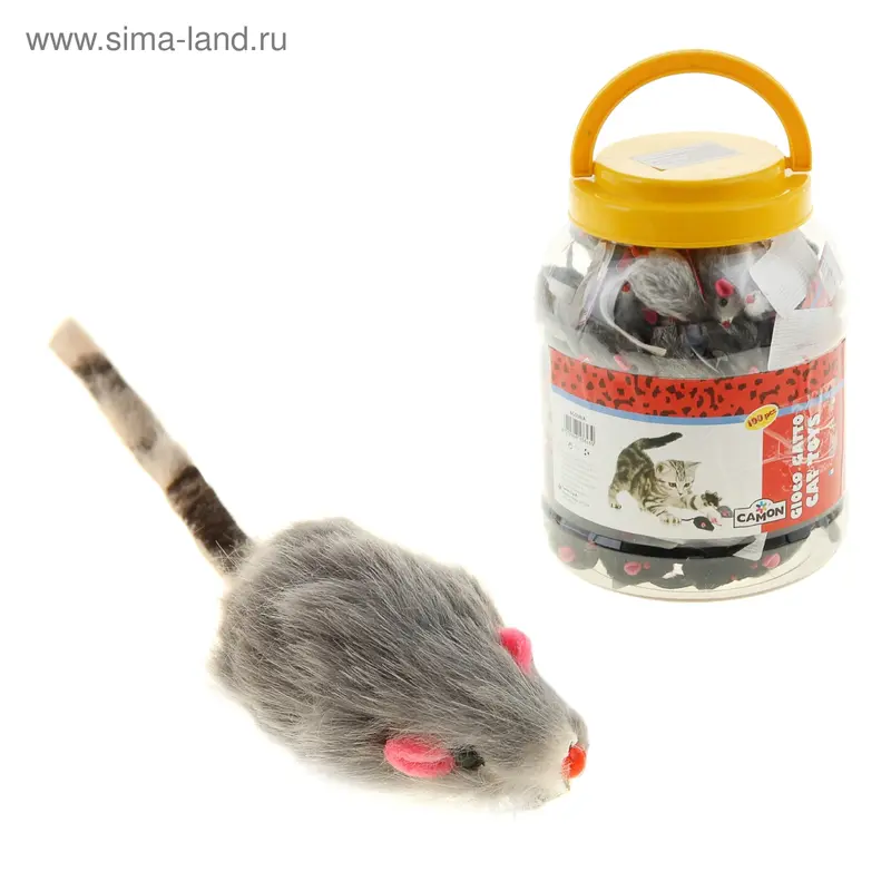 Набор игрушка для кошек "Мышь", натуральный мех, 5,0 см туба 100 шт